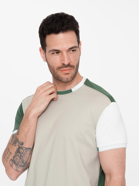 Ombre Clothing Světle zelené pánské tričko Ombre Clothing