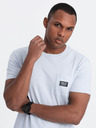Ombre Clothing Světle modré pánské tričko s kapsičkou Ombre Clothing