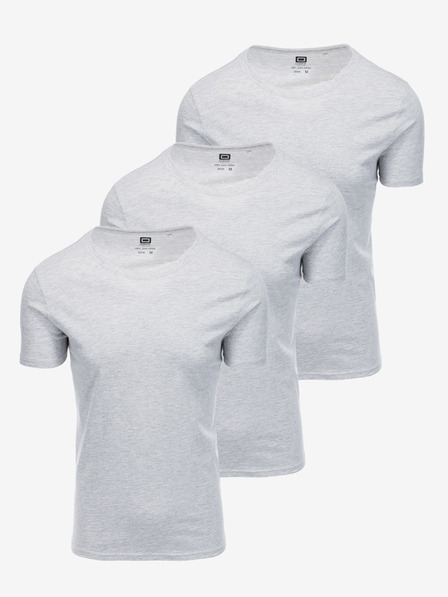 Ombre Clothing Sada tří triček v šedé barvě Ombre Clothing