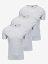 Ombre Clothing Sada tří triček v šedé barvě Ombre Clothing