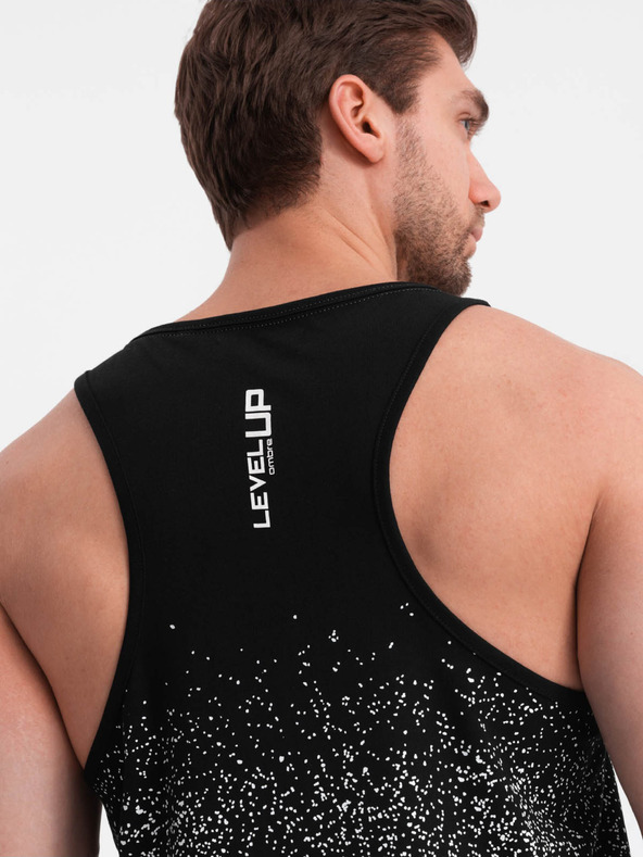 Ombre Clothing Černé pánské tílko s potiskem Ombre Clothing