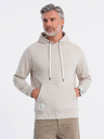Ombre Clothing Béžová pánská mikina s klokankou a kapucí Ombre Clothing