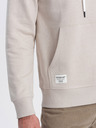 Ombre Clothing Béžová pánská mikina s klokankou a kapucí Ombre Clothing