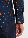Ombre Clothing Modrá pánská vzorovaná slim fit košile Ombre Clothing