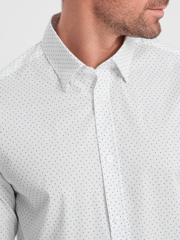 Ombre Clothing Bílá pánská bavlněná košile Ombre Clothing