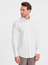 Ombre Clothing Bílá pánská bavlněná košile Ombre Clothing