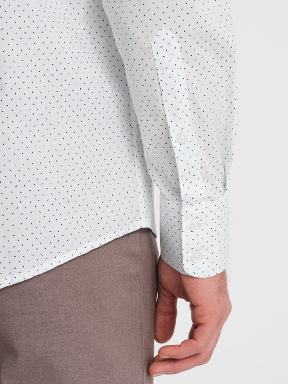 Ombre Clothing Bílá pánská bavlněná košile Ombre Clothing