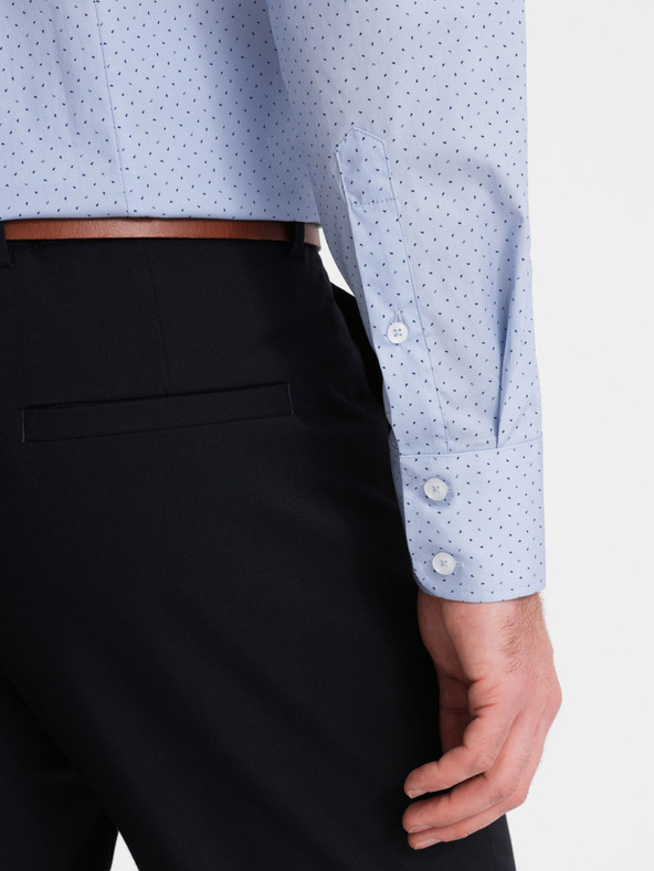 Ombre Clothing Světle modrá pánská bavlněná košile Ombre Clothing