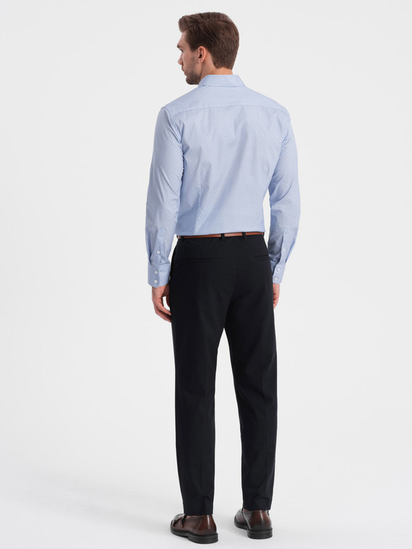 Ombre Clothing Světle modrá pánská bavlněná košile Ombre Clothing