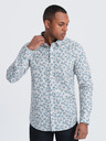 Ombre Clothing Šedá pánská vzorovaná košile Ombre Clothing