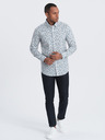 Ombre Clothing Šedá pánská vzorovaná košile Ombre Clothing