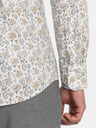 Ombre Clothing Béžová pánská vzorovaná slim fit košile Ombre Clothing