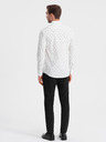 Ombre Clothing Bílá pánská vzorovaná slim fit košile Ombre Clothing