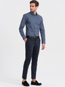 Ombre Clothing Modrá pánská vzorovaná slim fit košile Ombre Clothing