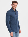 Ombre Clothing Modrá pánská žerzejová košile Ombre Clothing