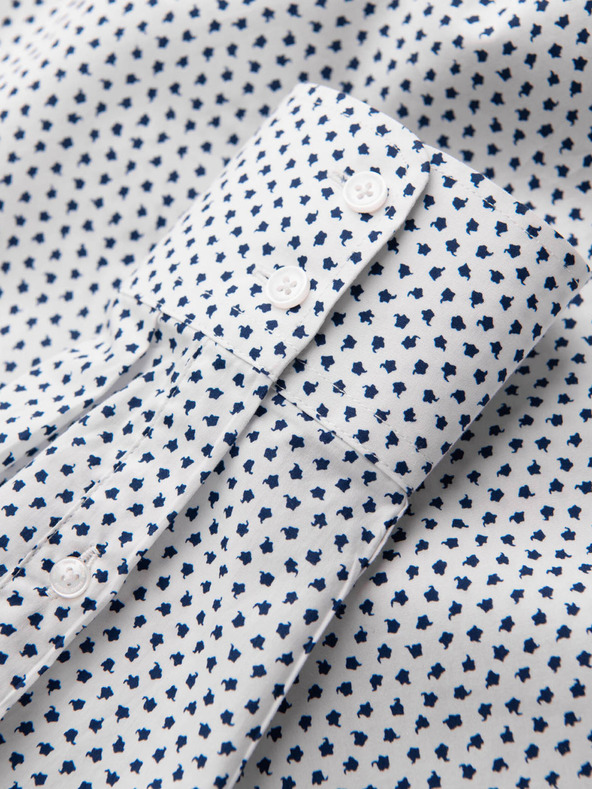 Ombre Clothing Bílá pánská vzorovaná slim fit košile Ombre Clothing