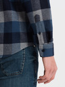 Ombre Clothing Modrá pánská kostkovaná flanelová košile Ombre Clothing