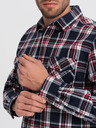 Ombre Clothing Modrá pánská flanelová košile Ombre Clothing