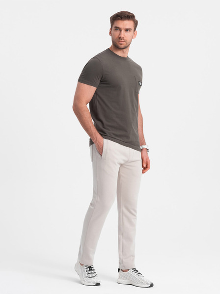 Ombre Clothing Béžové pánské tepláky Ombre Clothing