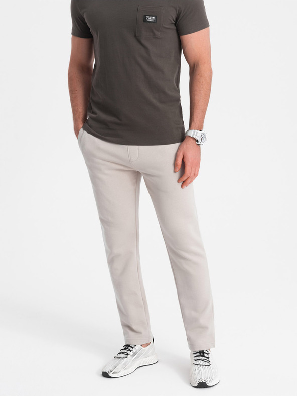 Ombre Clothing Béžové pánské tepláky Ombre Clothing