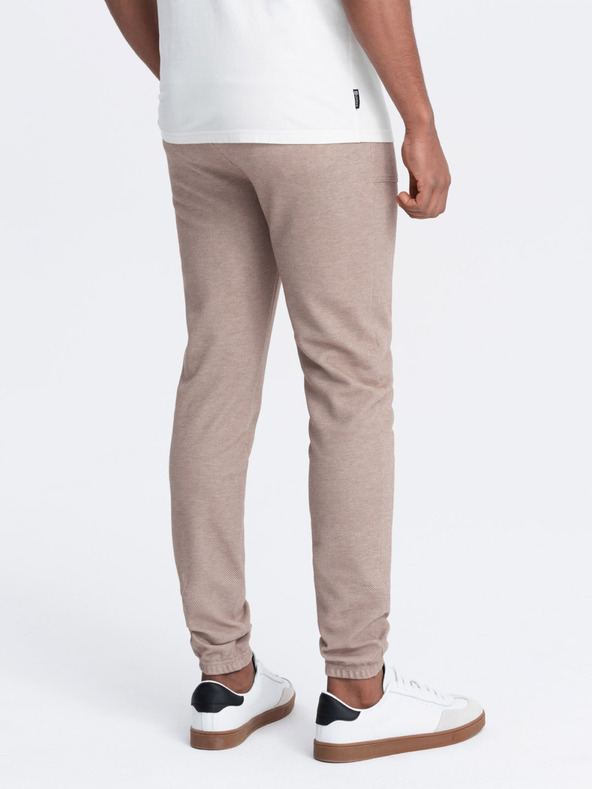 Ombre Clothing Světle hnědé pánské tepláky Ombre Clothing