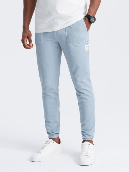 Ombre Clothing Světle modré pánské tepláky Ombre Clothing