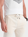 Ombre Clothing Krémové pánské tepláky Ombre Clothing