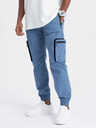 Ombre Clothing Modré pánské cargo jogger kalhoty Ombre Clothing