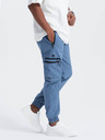 Ombre Clothing Modré pánské cargo jogger kalhoty Ombre Clothing