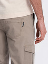 Ombre Clothing Béžové pánské cargo jogger kalhoty Ombre Clothing