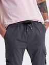 Ombre Clothing Tmavě šedé pánské cargo jogger kalhoty Ombre Clothing