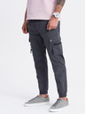 Ombre Clothing Tmavě šedé pánské cargo jogger kalhoty Ombre Clothing