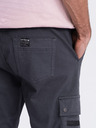 Ombre Clothing Tmavě šedé pánské cargo jogger kalhoty Ombre Clothing