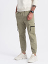 Ombre Clothing Khaki pánské cargo jogger kalhoty Ombre Clothing