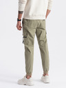 Ombre Clothing Khaki pánské cargo jogger kalhoty Ombre Clothing
