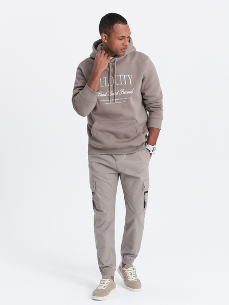 Ombre Clothing Béžové pánské cargo jogger kalhoty Ombre Clothing