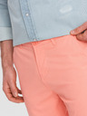 Ombre Clothing Korálové pánské chino kraťasy s džínovým lemem Ombre Clothing