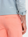 Ombre Clothing Korálové pánské chino kraťasy s džínovým lemem Ombre Clothing