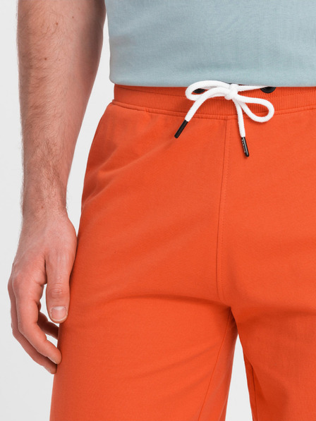 Ombre Clothing Oranžové pánské teplákové kraťasy Ombre Clothing
