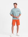 Ombre Clothing Oranžové pánské teplákové kraťasy Ombre Clothing