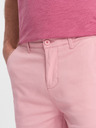 Ombre Clothing Růžové pánské chino kraťasy s džínovým lemem Ombre Clothing