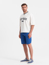 Ombre Clothing Modré pánské teplákové kraťasy Ombre Clothing