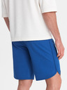 Ombre Clothing Modré pánské teplákové kraťasy Ombre Clothing