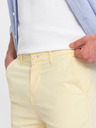 Ombre Clothing Žluté pánské chino kraťasy s džínovým lemem Ombre Clothing