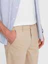 Ombre Clothing Béžové pánské chino kraťasy s džínovým lemem Ombre Clothing