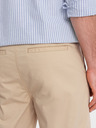 Ombre Clothing Béžové pánské chino kraťasy s džínovým lemem Ombre Clothing