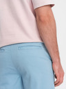 Ombre Clothing Modré pánské chino kraťasy s džínovým lemem Ombre Clothing