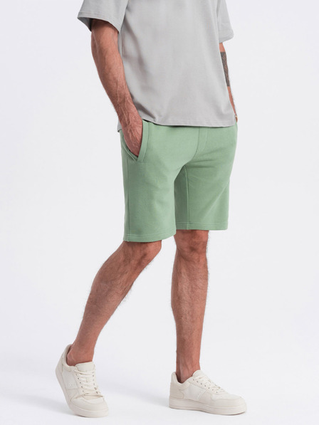 Ombre Clothing Zelené pánské teplákové kraťasy Ombre Clothing