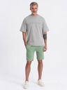 Ombre Clothing Zelené pánské teplákové kraťasy Ombre Clothing