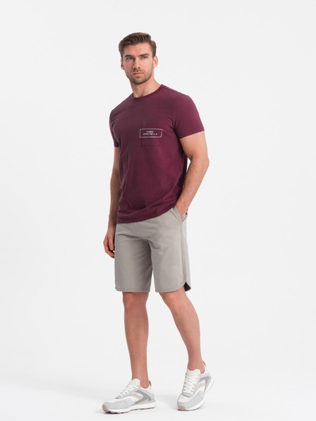 Ombre Clothing Béžové pánské teplákové kraťasy Ombre Clothing